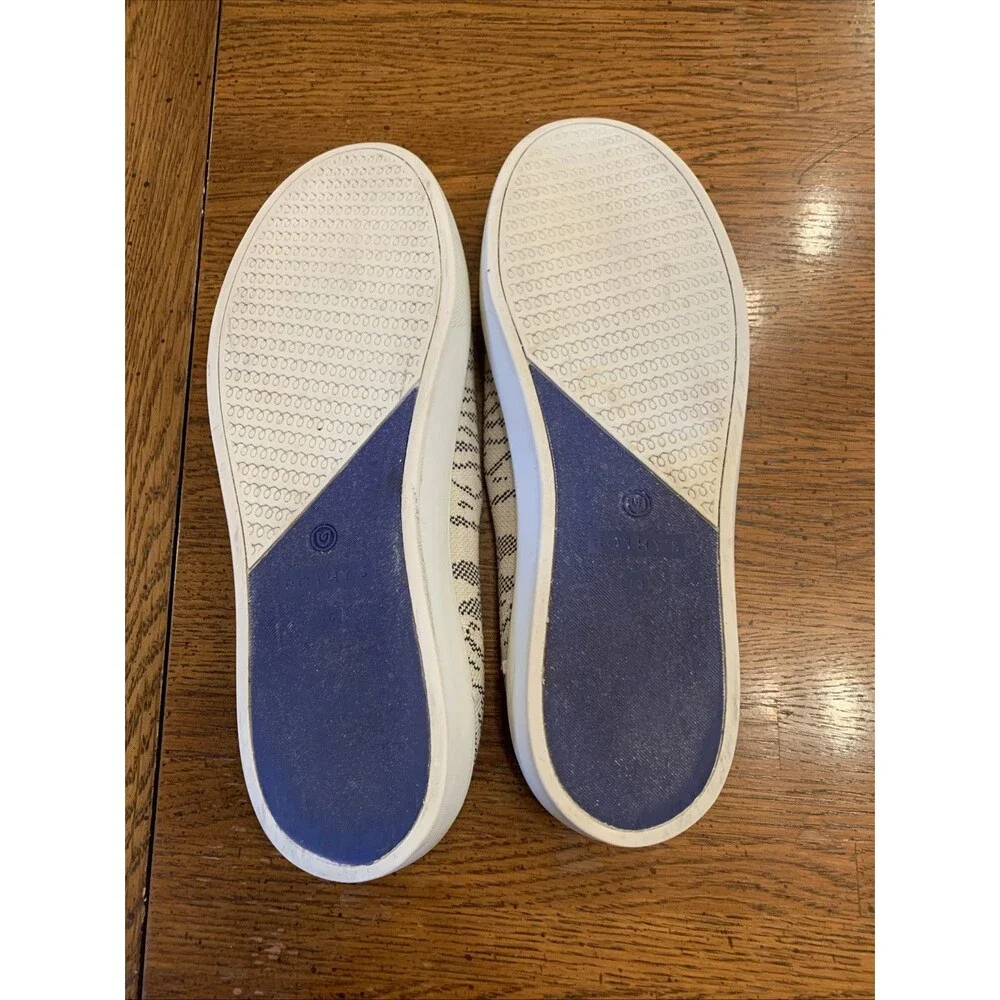 Rothy's Retired Rare Tiger Print Slip On Sneakers Shoes W10/EU 40.5/UK 7.5 Navy